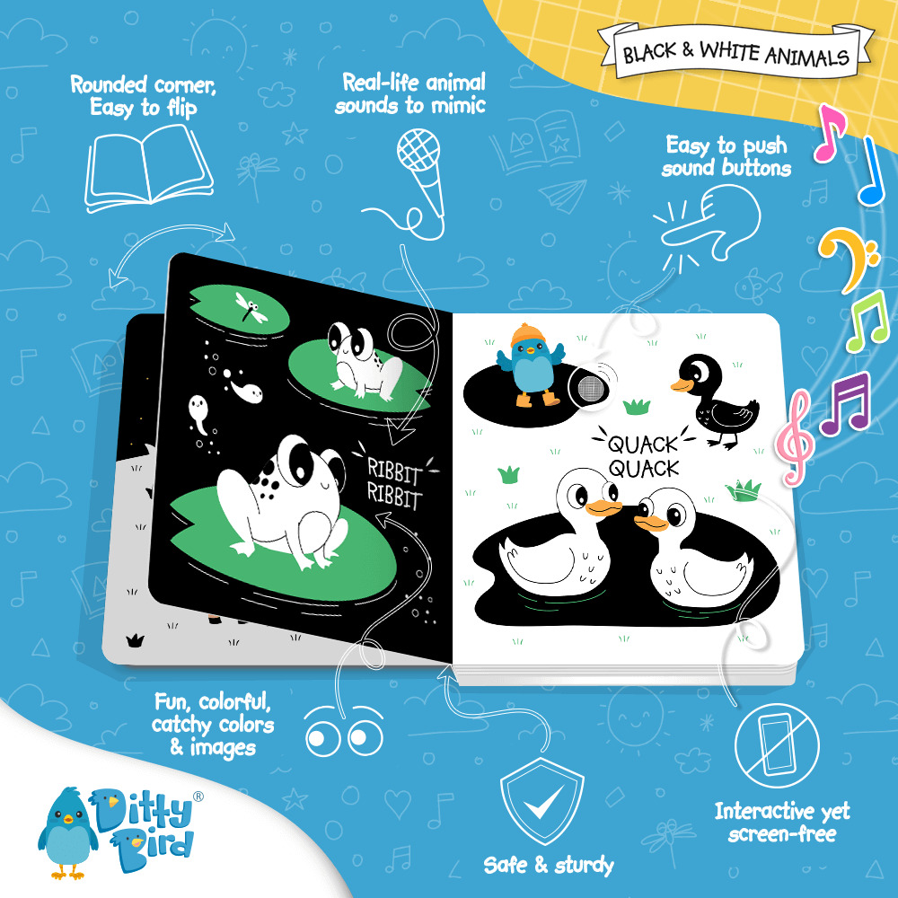 Ditty Bird - Black & White Animal Sound Book