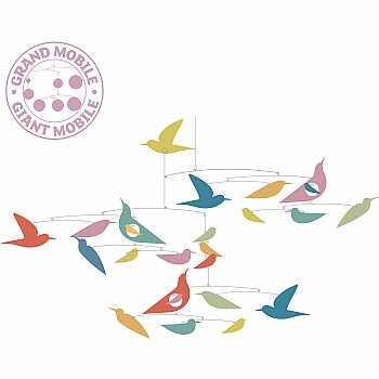 Djeco Fsc Multi-Colored Birds Mobile Room Decoration