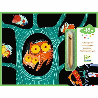 DJECO Learning about Animals Scratch Cards Activity