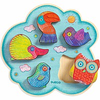 DJECO Toucanco Wooden Puzzle 5pc