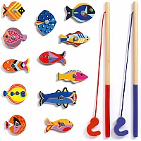 Djeco Fishing Graphic Wooden Magnetic Fishing Game