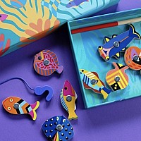Djeco Fishing Graphic Wooden Magnetic Fishing Game