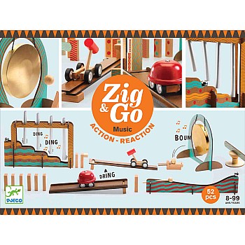 Djeco Zig & Go Music 52Pc Chain Reaction Construction Set