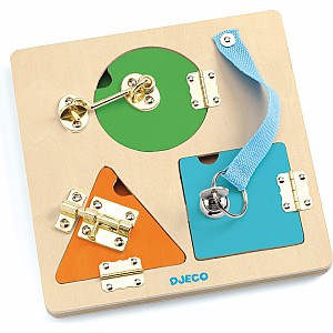 Djeco Lockbasic Locking/Unlocking Wooden Skill Board