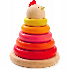Djeco Cachempil Hen Wooden Stacking Rings