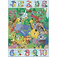   54 pc 1 to 10 Jungle Giant Floor Jigsaw Puzzle
