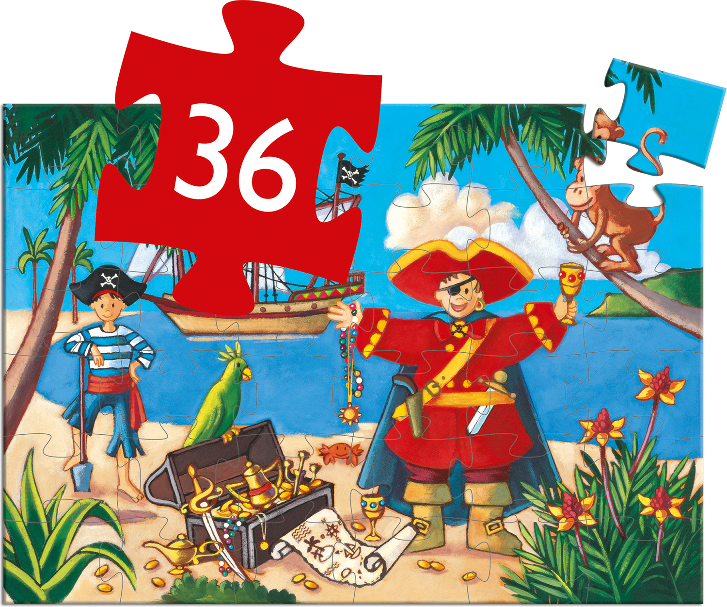 Silhouette Puzzles The Pirate And His Treasure - 36pcs