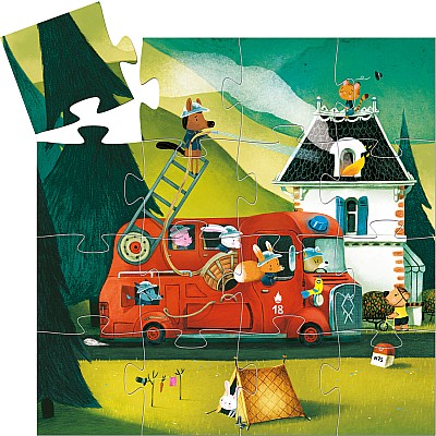 Silhouette Puzzles The Fire Truck - 16pcs