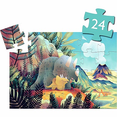 DJECO Teo the Dinosaur Silhouette 24pc Silhouette Jigsaw Puzzle