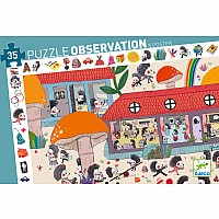 Djeco Hedgehog School 35Pc Observation Jigsaw Puzzle