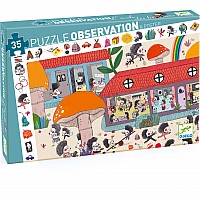 Djeco Hedgehog School 35Pc Observation Jigsaw Puzzle