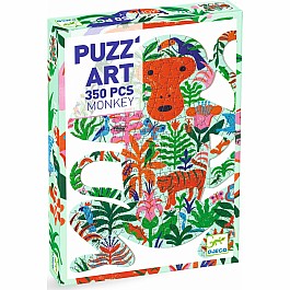 Monkey 350pc Puzz'Art Shaped Jigsaw Puzzle + Poster