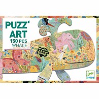  150pc Puzz'Art Whale Shaped Jigsaw Puzzle + Poster