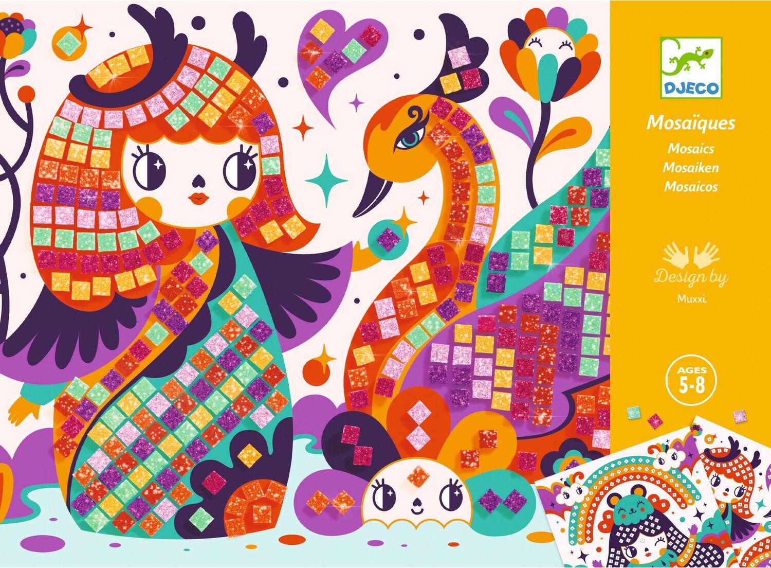 DJECO Kokeshi Foam Mosaics Collage Craft Kit Imagine That Toys