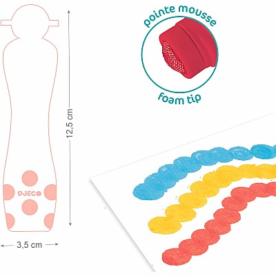 Djeco 6 Foam Markers For Little Hands