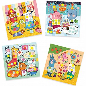 Djeco With Coloured Dots Sticker Collage Activity