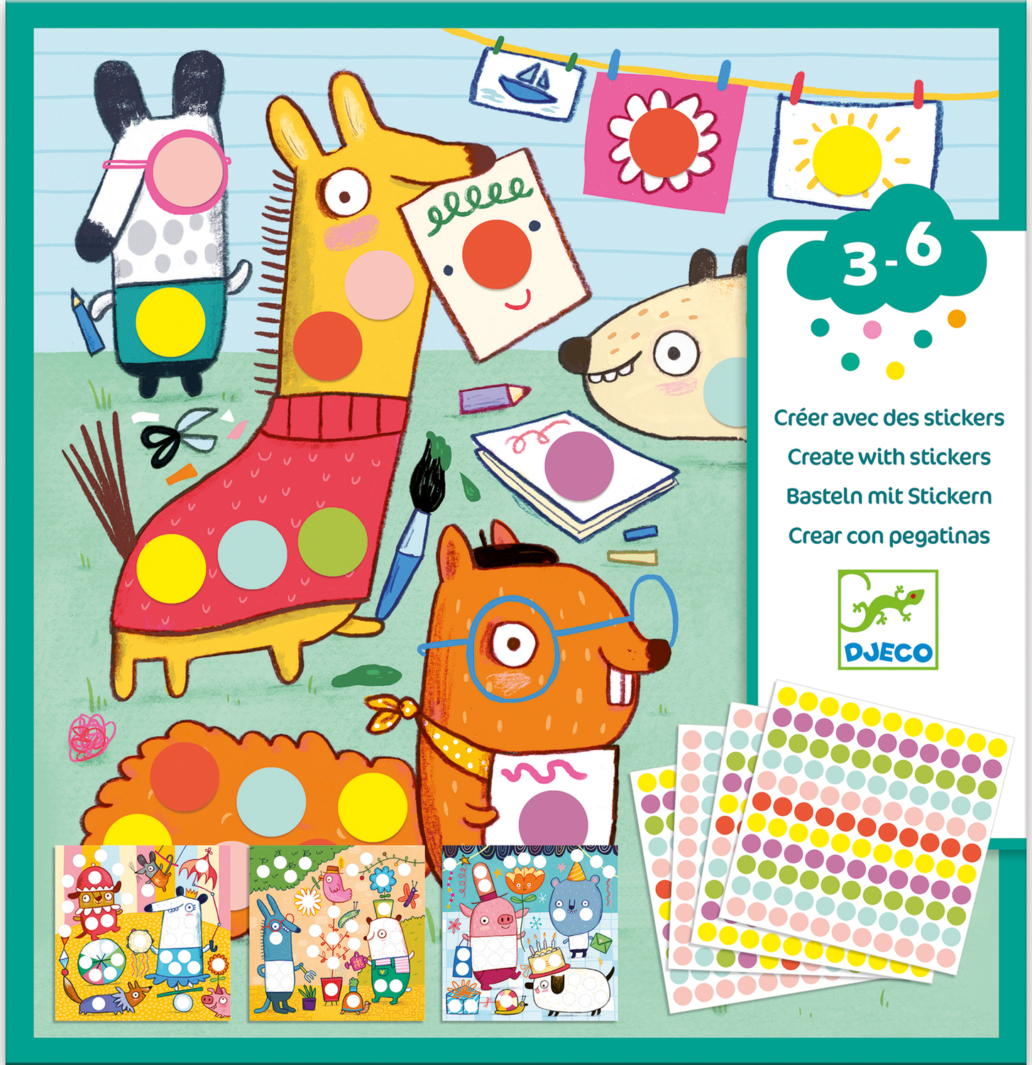 Djeco With Coloured Dots Sticker Collage Activity