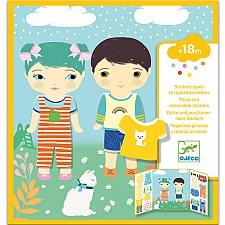 Djeco Clothes Toddler Repositionable Sticker Book Activity