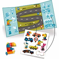 Djeco Cars Toddler Repositionable Sticker Book Activity