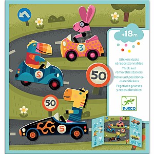 Djeco Cars Toddler Repositionable Sticker Book Activity