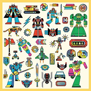 Robots Sticker Sheets