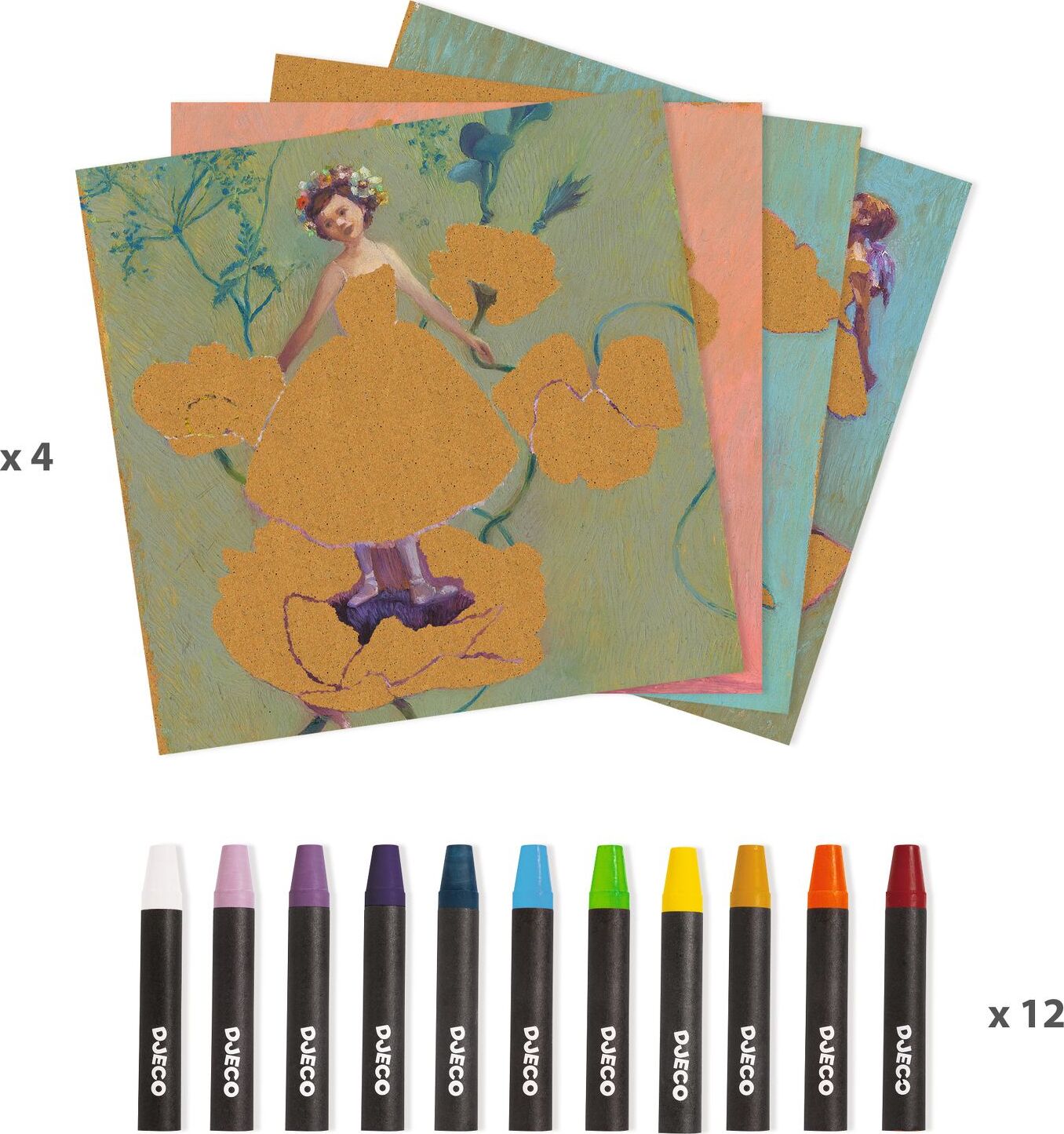 DJECO The Ballerina Inspired by Edgar Degas Wax Crayons Art Kit - Imagine  That Toys
