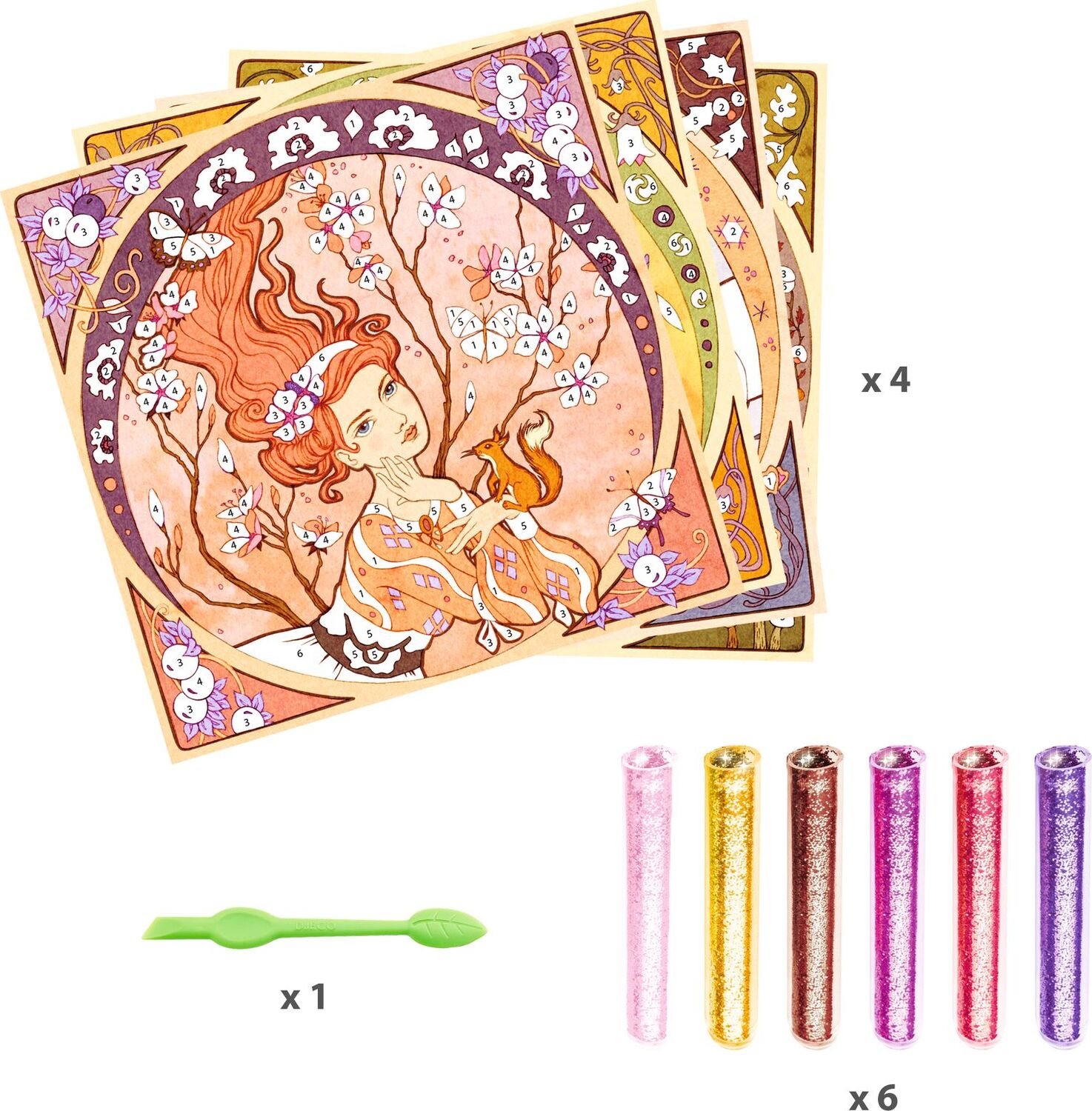 DJECO Divine Inspired by Art Nouveau Glitter Boards Art Kit