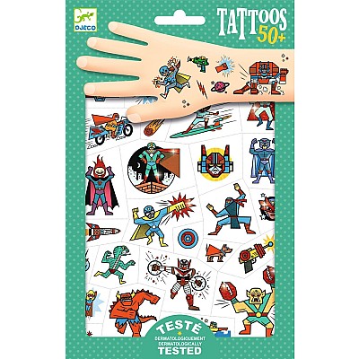 DJECO Heroes vs Villains Temporary Tattoos