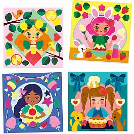 Djeco Snack Time  Surprise Watercolor Painting Cards Activity Set