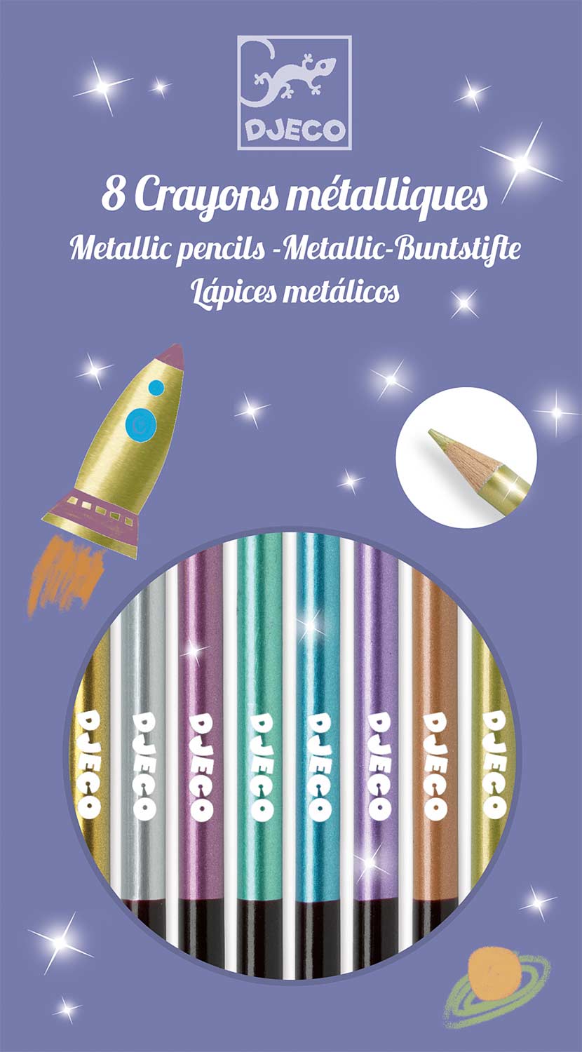 Art Supplies 8 Metallic Pencils 