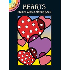 Hearts Stained Glass Coloring Book