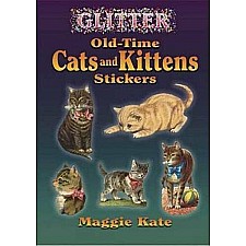 Glitter Old-Time Cats and Kittens Stickers