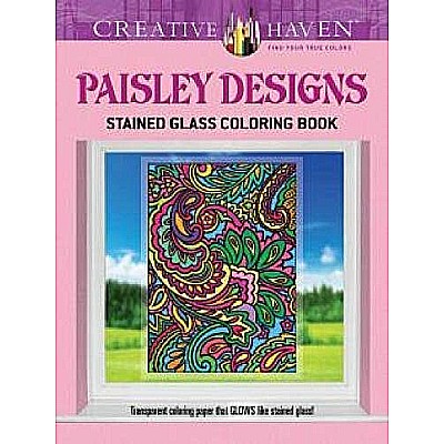 Creative Haven Paisley Designs Stained Glass Coloring Book