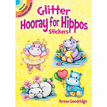 Glitter Hooray for Hippos Stickers