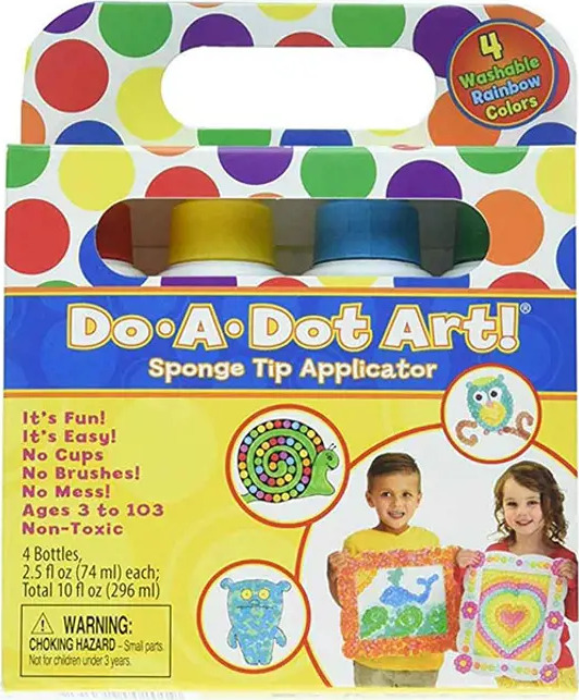 Dot-Art Markers 4-Pk Rainbow [Washable]