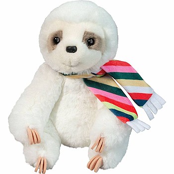 Mini Tobie Soft Sloth with Striped Scarf