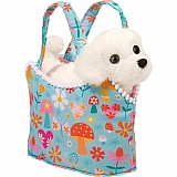 Daisy Madness Tote with Brown Dog