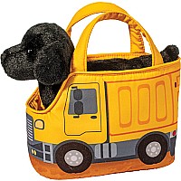 Construction Truck Pet Sak w/ Black Lab