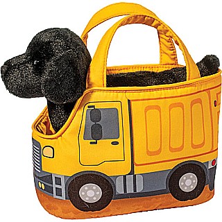 Construction Truck Pet Sak w/ Black Lab