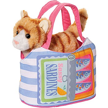 Sardine Sassy Pet Sak w/ Striped Cat