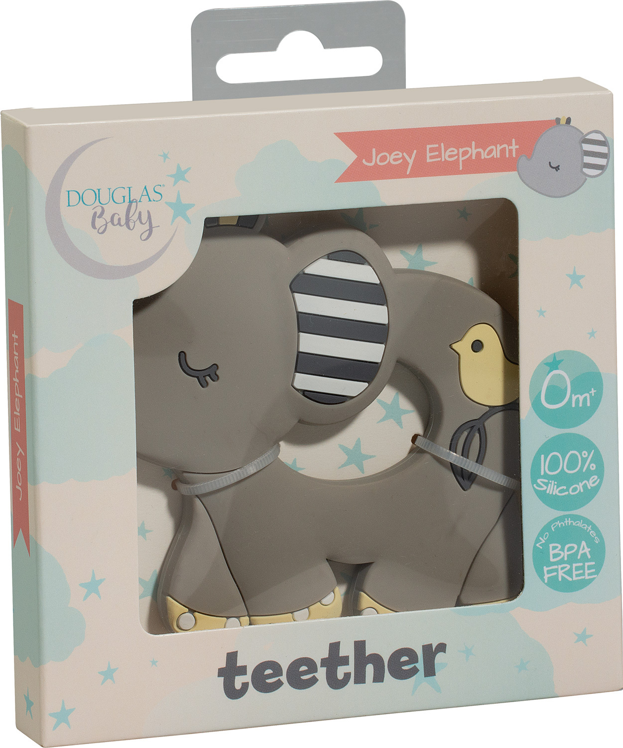 Joey Grey Elephant Silicone Teether