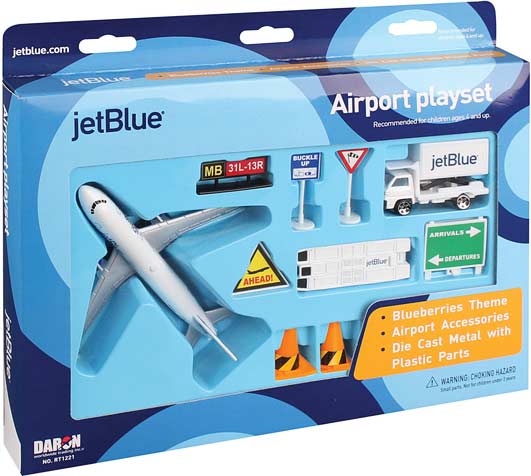 JET BLUE AIRWAYS AIRPLANE AIRPORT PLAYSET TRUCK SIGNS ETC DARON TOYS DIECAST 