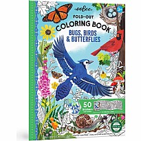 Bugs, Birds & Butterflies (fold-out coloring book with stickers)