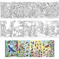 Bugs, Birds & Butterflies (fold-out coloring book with stickers)