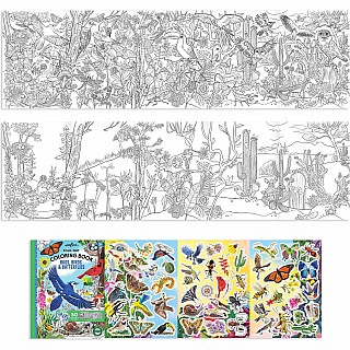 Bugs, Birds & Butterflies (fold-out coloring book with stickers)