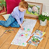 Dinosaurs Abound (fold-out coloring book with stickers)