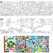 Dinosaurs Abound (fold-out coloring book with stickers)