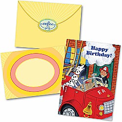 Fire Dog & Fireman Birthday Card
