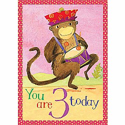 Monkey 3 Birthday Card
