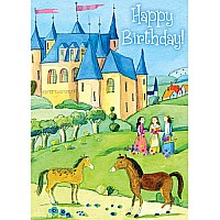 Girls and Castle Birthday Card